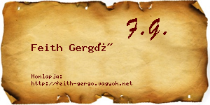 Feith Gergő névjegykártya